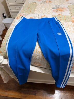 adidas Royal Blue Joggers with White 3-Stripes